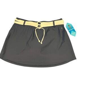 NWT Slate Gray Women's swim Skirt/Skort with White trim (not yellow).